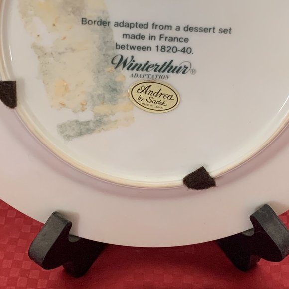 ANDREA BY SADEK WITHERTHUR ADAPTATION FRUIT DESIGN collectible plate, peach - Picture 5 of 5